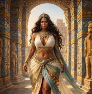A beautiful luscious priestess from Uruk city of ancient Mesopotamian civilization.